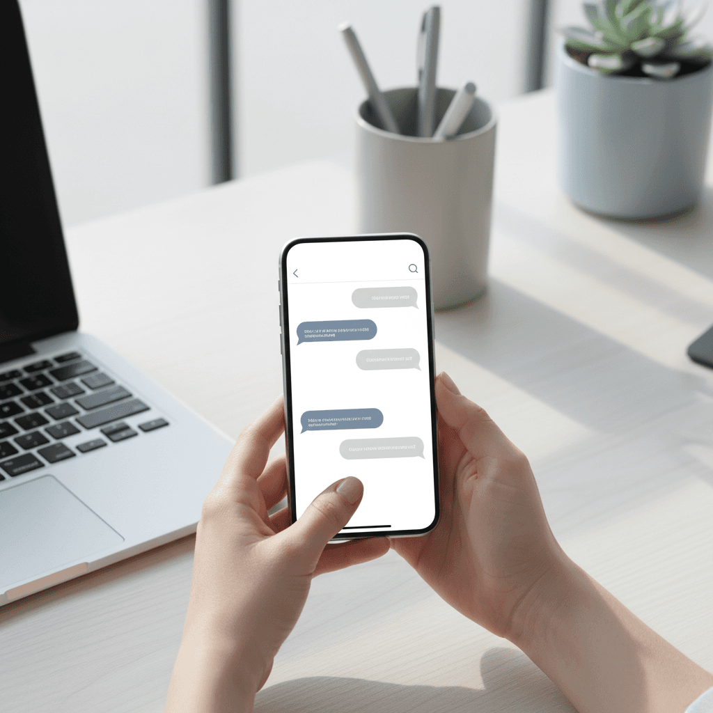 Two-way messaging thread between customer and service manager about appointment