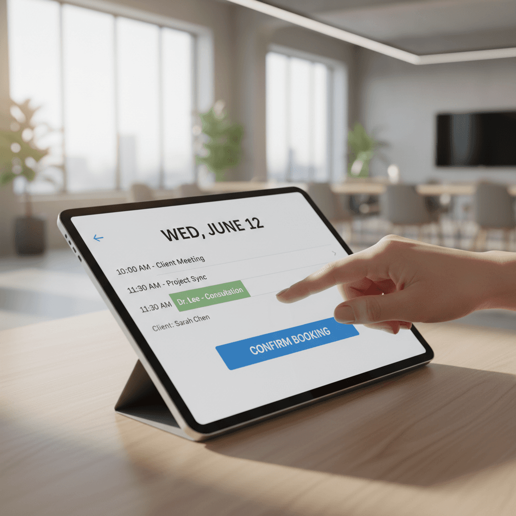 Customer rescheduling appointment on calendar with instant updates