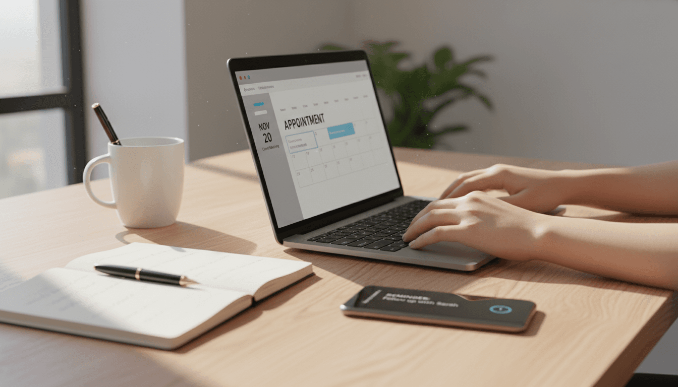 Smart scheduling interface with calendar and appointment slots