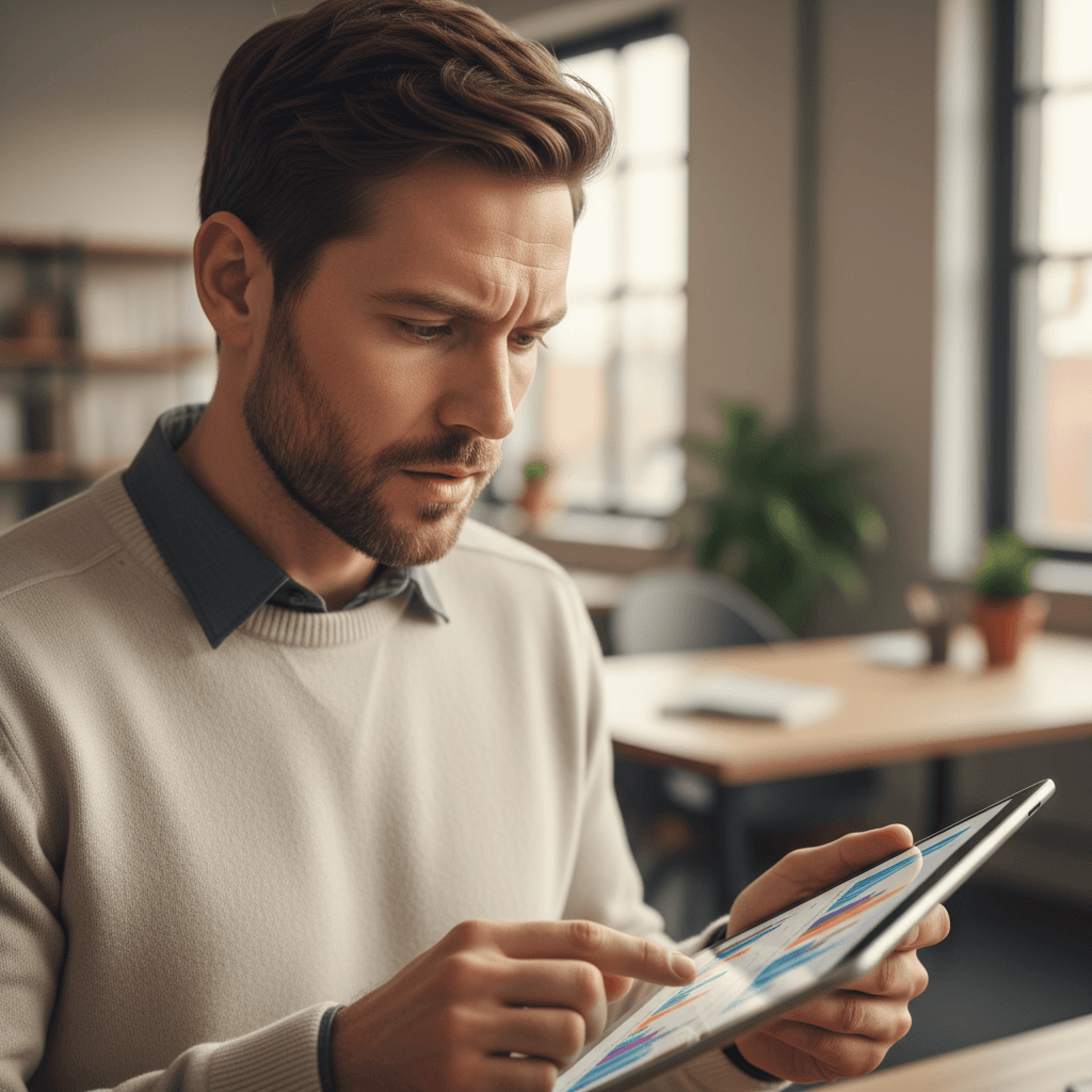 Service professional reviewing qualified lead information