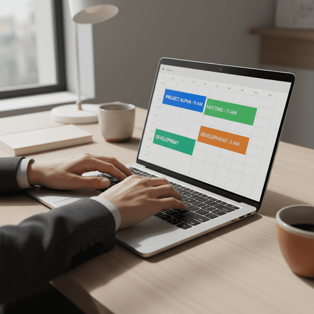 Calendar interface showing automated appointment reminders