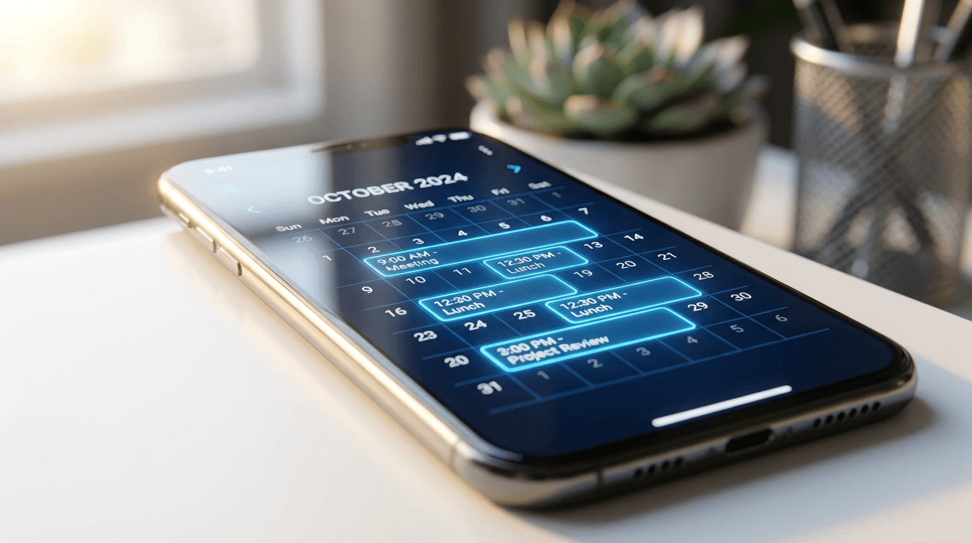 Smartphone showing automated appointment booking notification